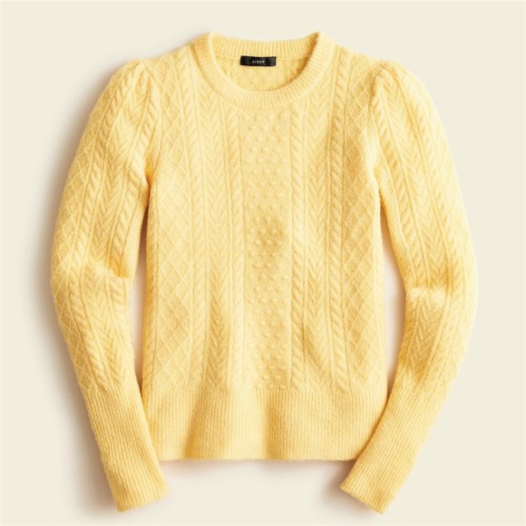 J. Crew Sweaters - J Crew Stretch wool Cable-Knit Crewneck Sweater